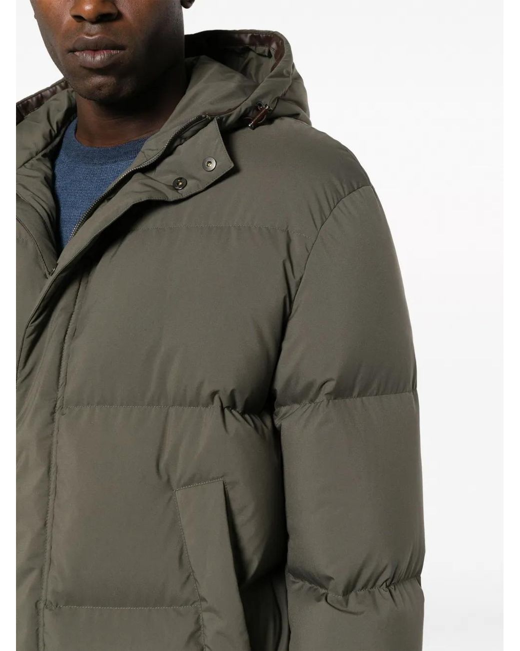 Canali Green Hooded Padded Jacket for men