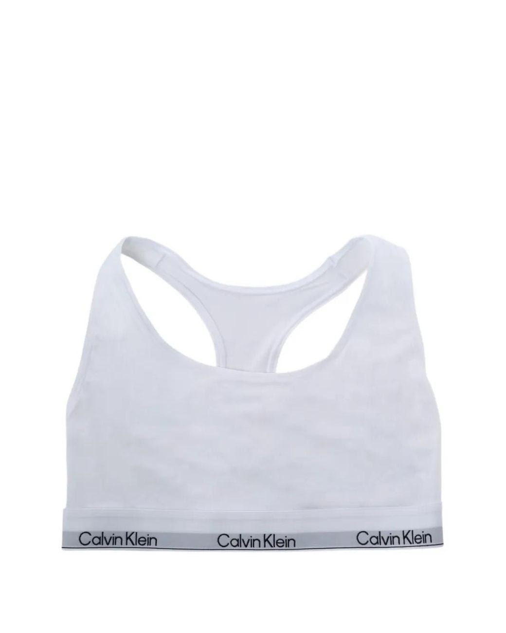 Calvin Klein White Logo-Underband Racerback Bra