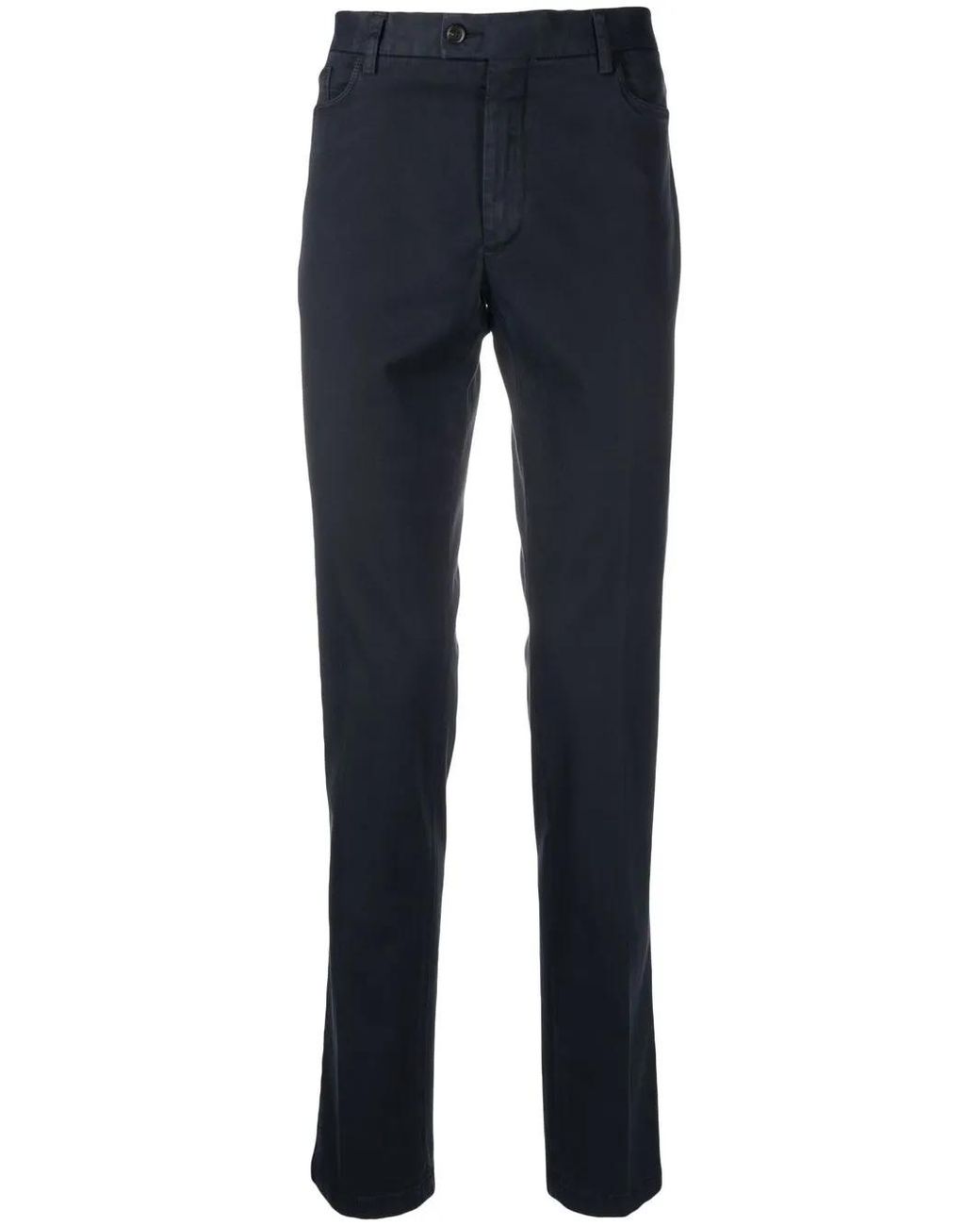 Billionaire Blue Classic Cotton Straight Leg Trousers for men