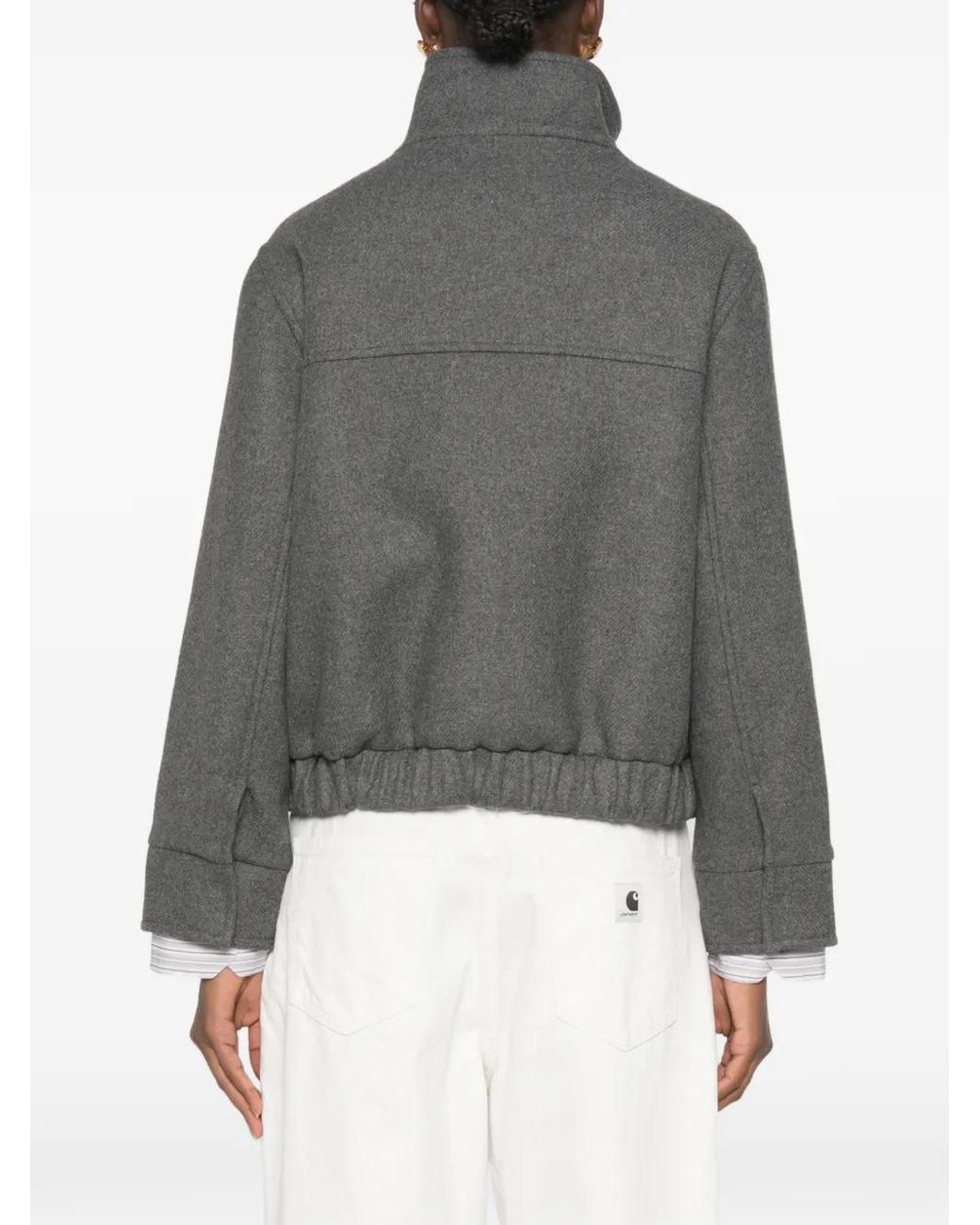 Ottod'Ame Gray Elasticated-Hem Flap-Pocket Jacket