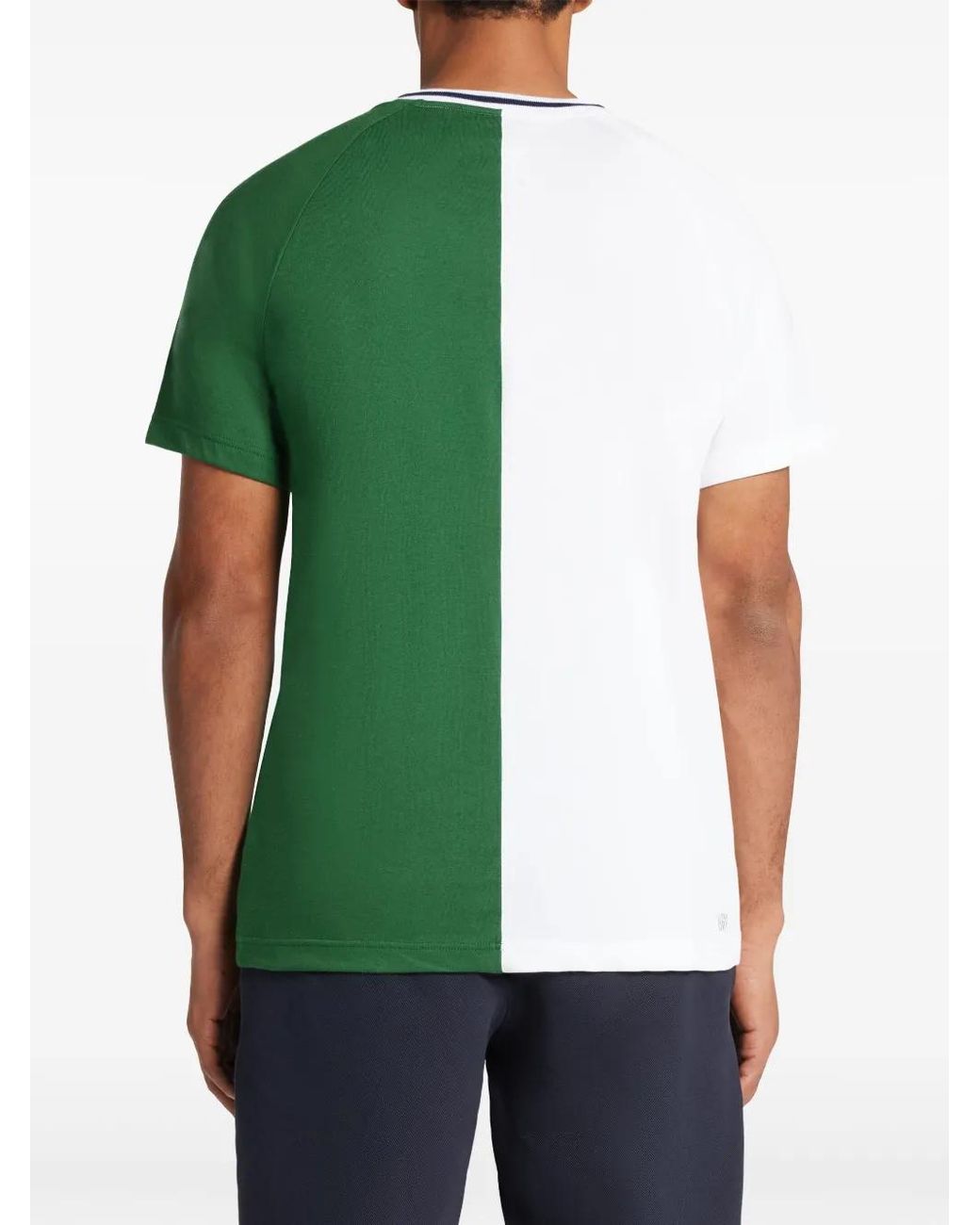 Lacoste Green Two-Tone Logo-Print T-Shirt for men