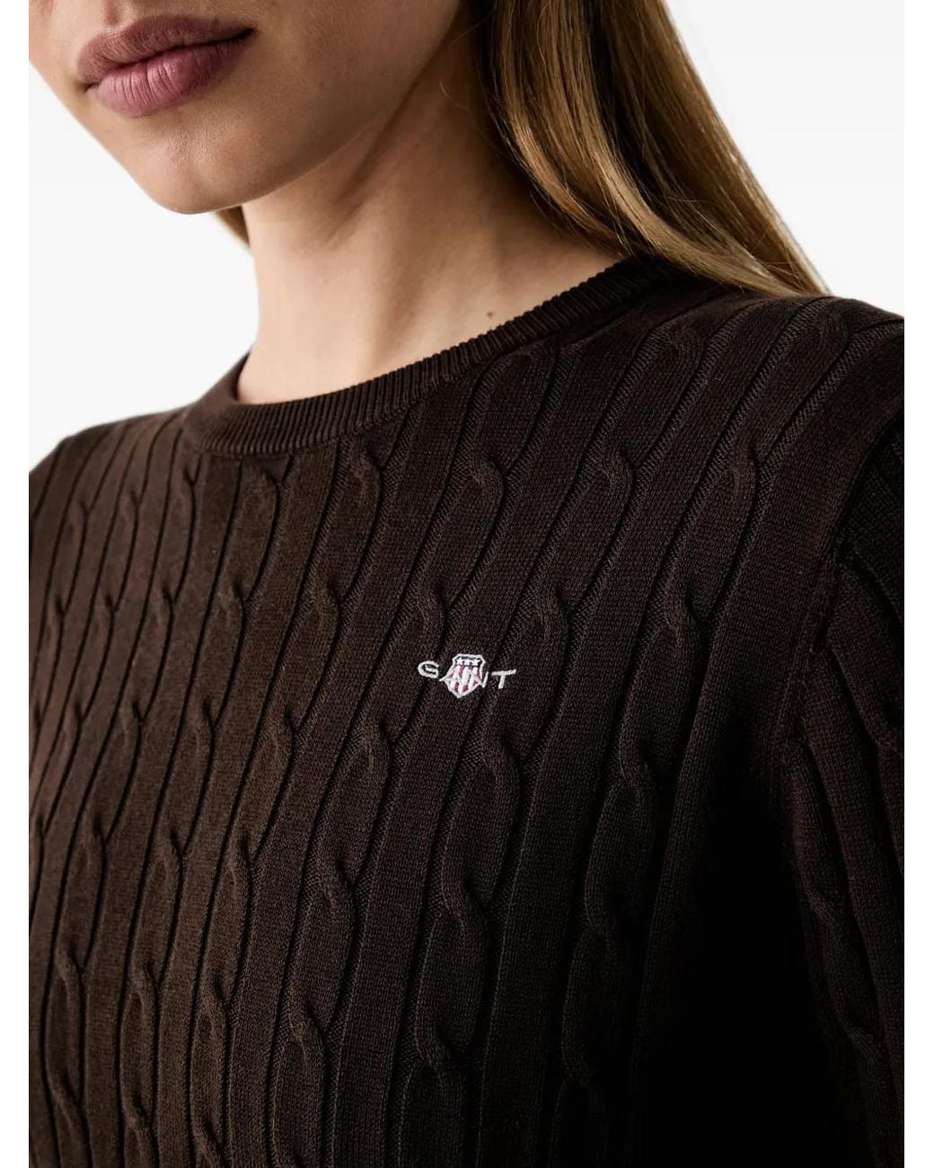 Gant Black Cable-Knit Logo-Embroidered Mini Dress