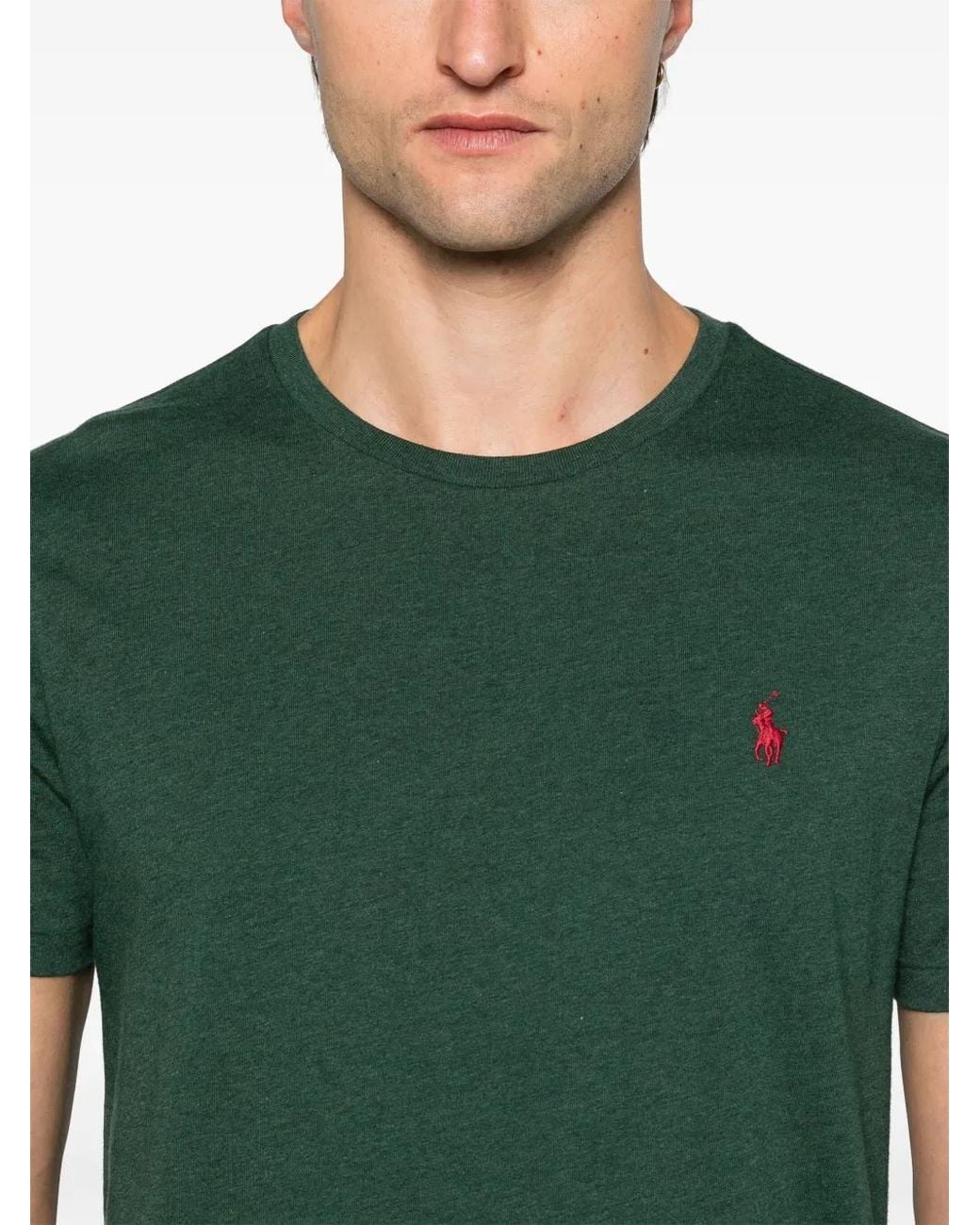 Polo Ralph Lauren Green Polo Pony-Embroidered T-Shirt for men