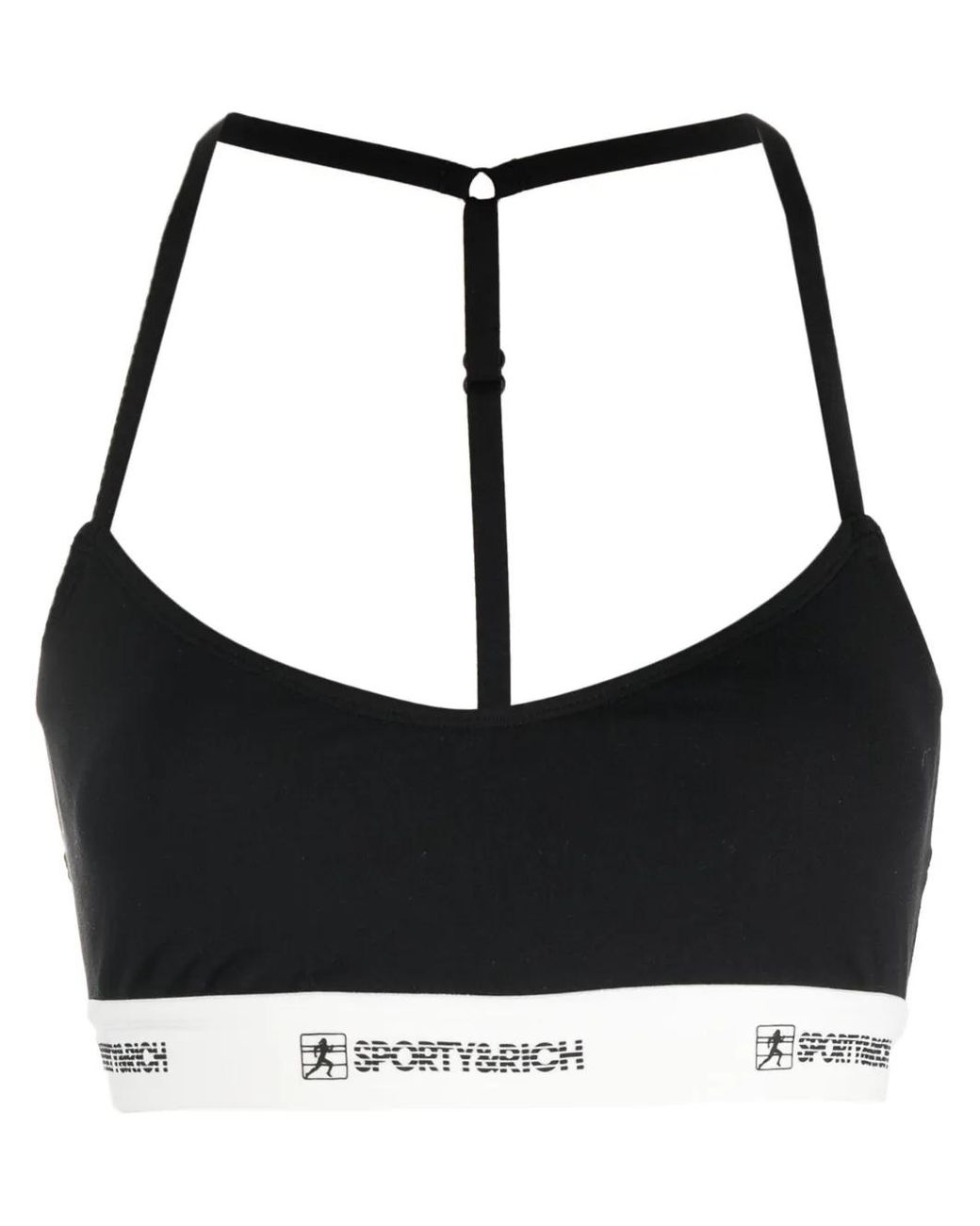 Sporty & Rich Black Solid Color Versatile Top