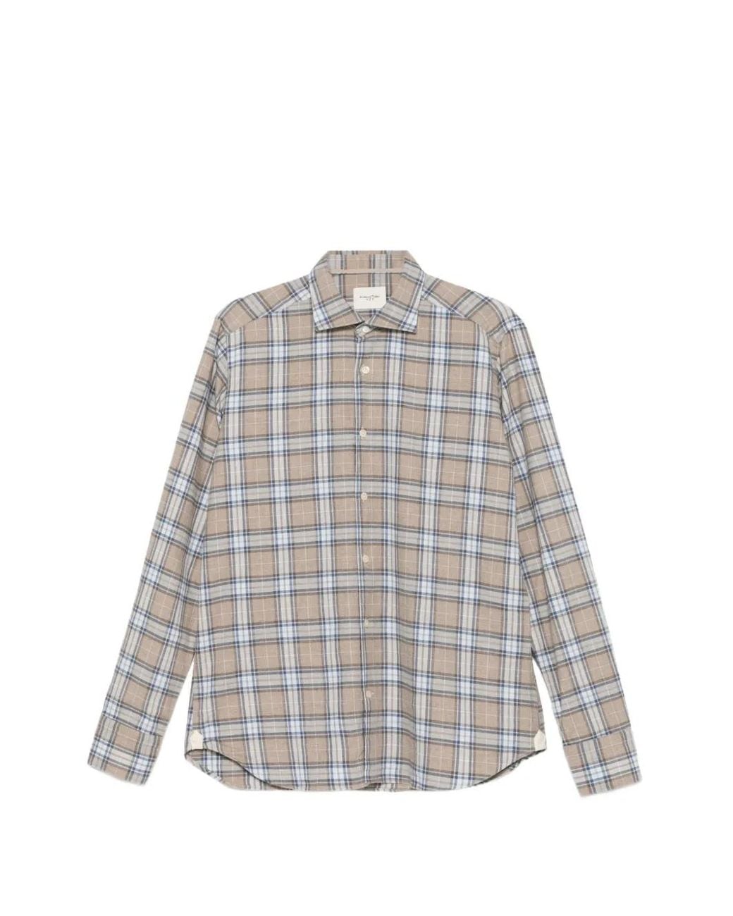 Tintoria Mattei 954 White 954 Check-Print Shirt for men