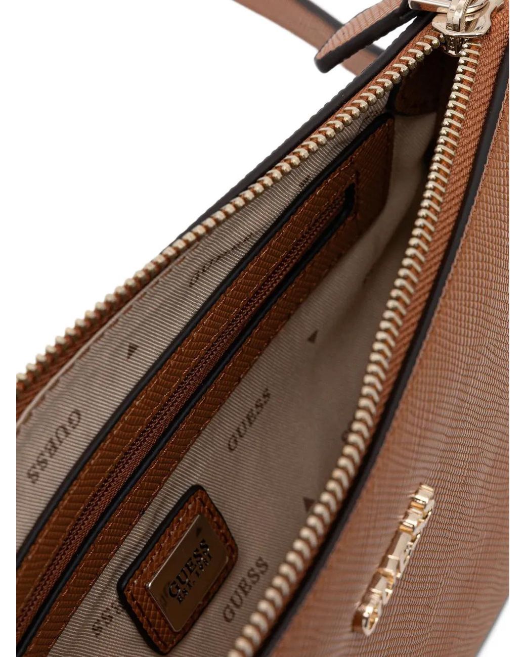 Guess Brown Mini Noelle Logo Cross Body Bag