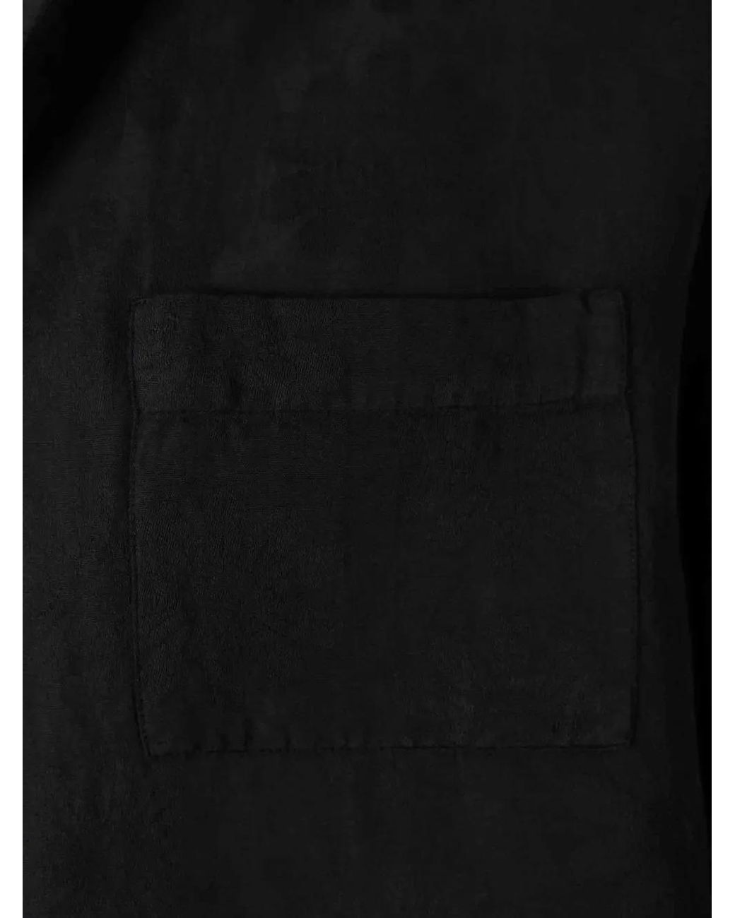 Vincenzo Di Ruggiero Black Floral-Jacquard Short-Sleeve Shirt for men