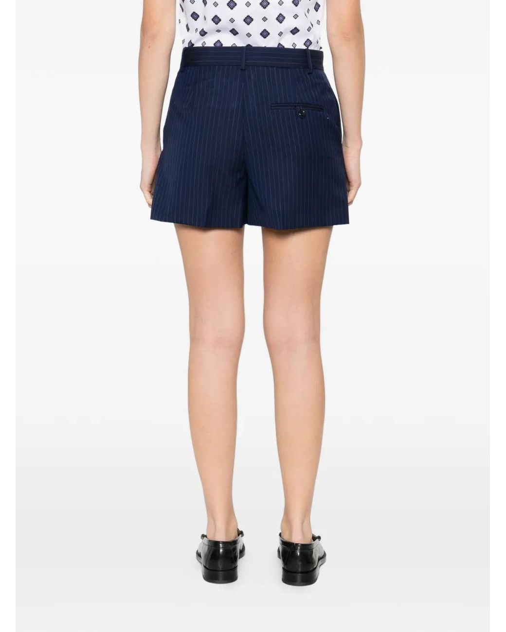 Moschino Blue Short À Fines Rayures
