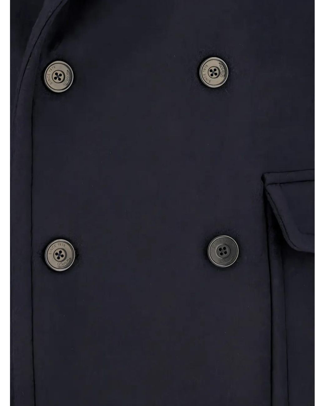 Pence Blue Double-Breasted Coat for men