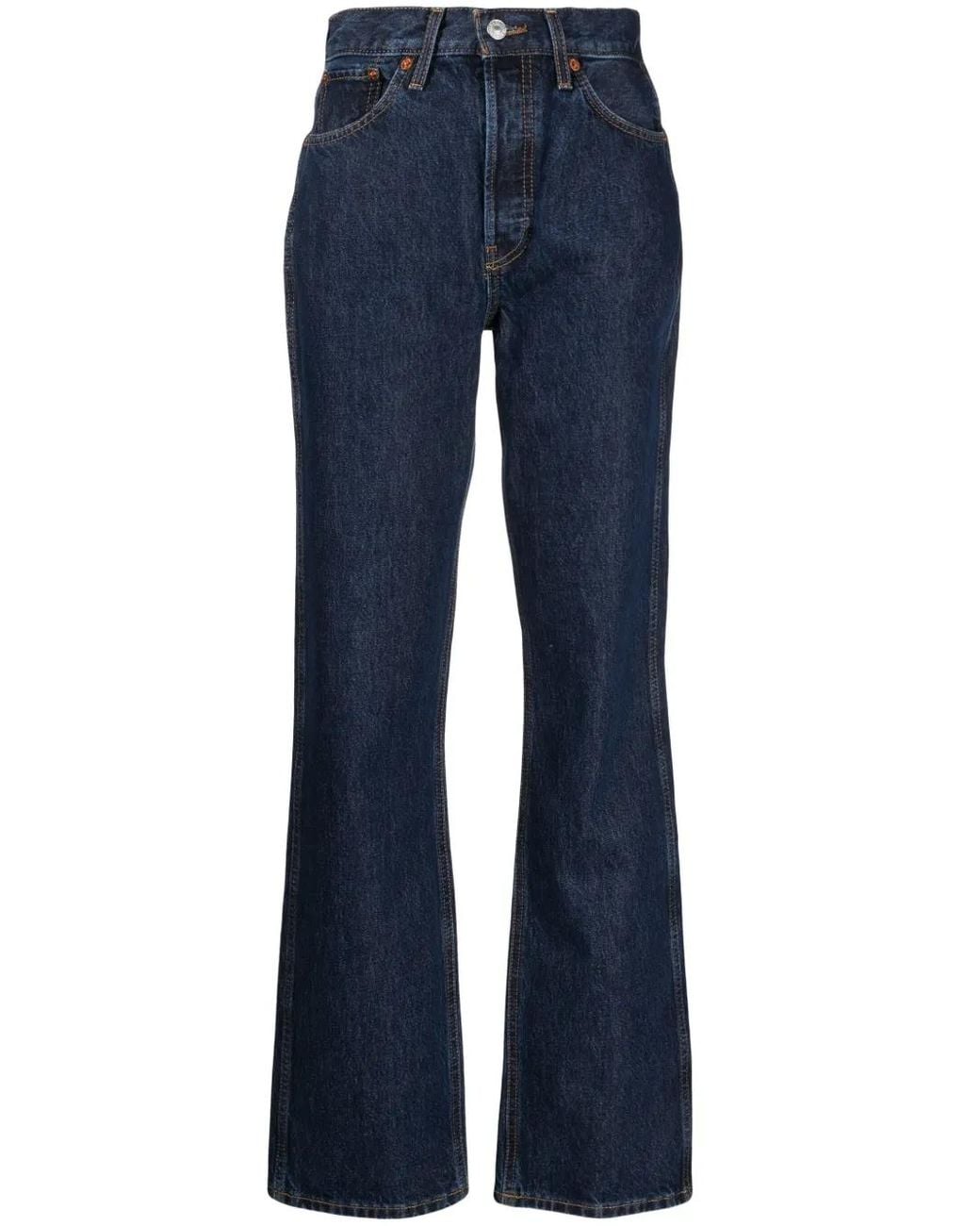 Re/done Blue High-Rise Loose Jeans