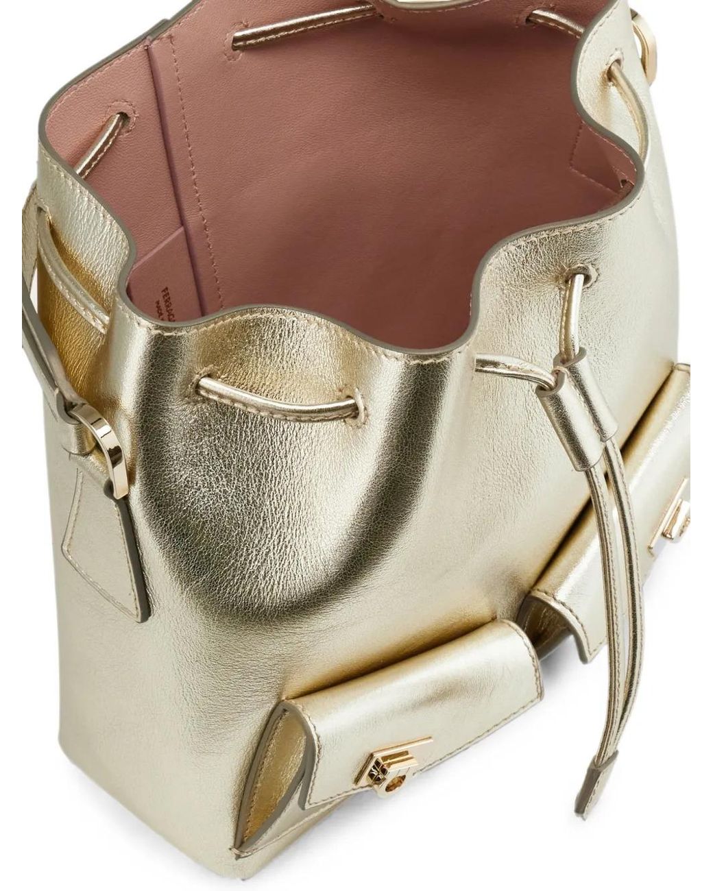 Ferragamo White Multipocket Bucket Bag
