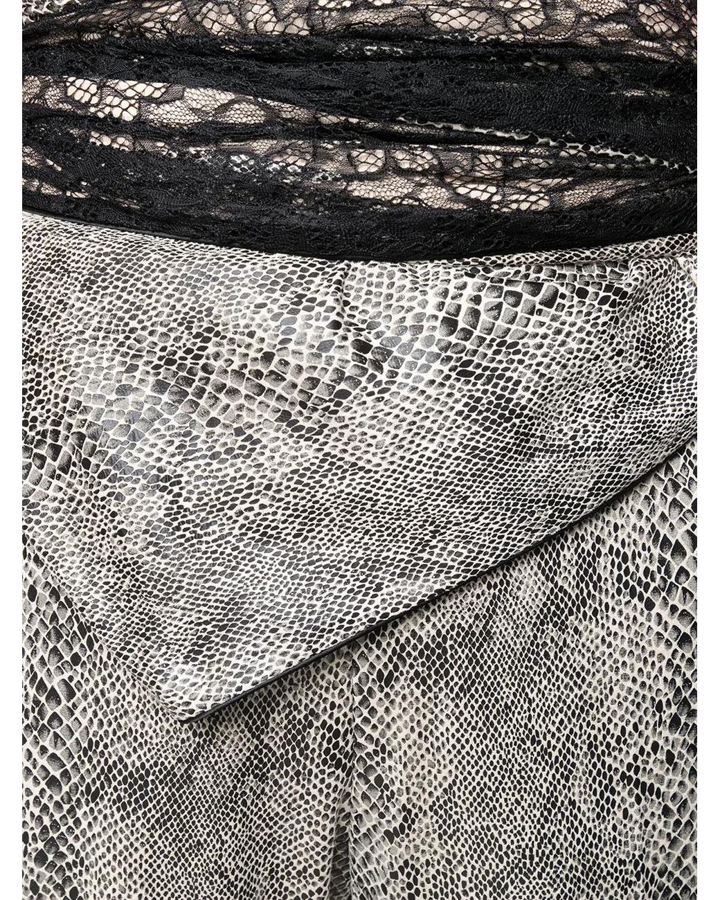 Y. Project Gray High-Waisted Python-Effect Trousers
