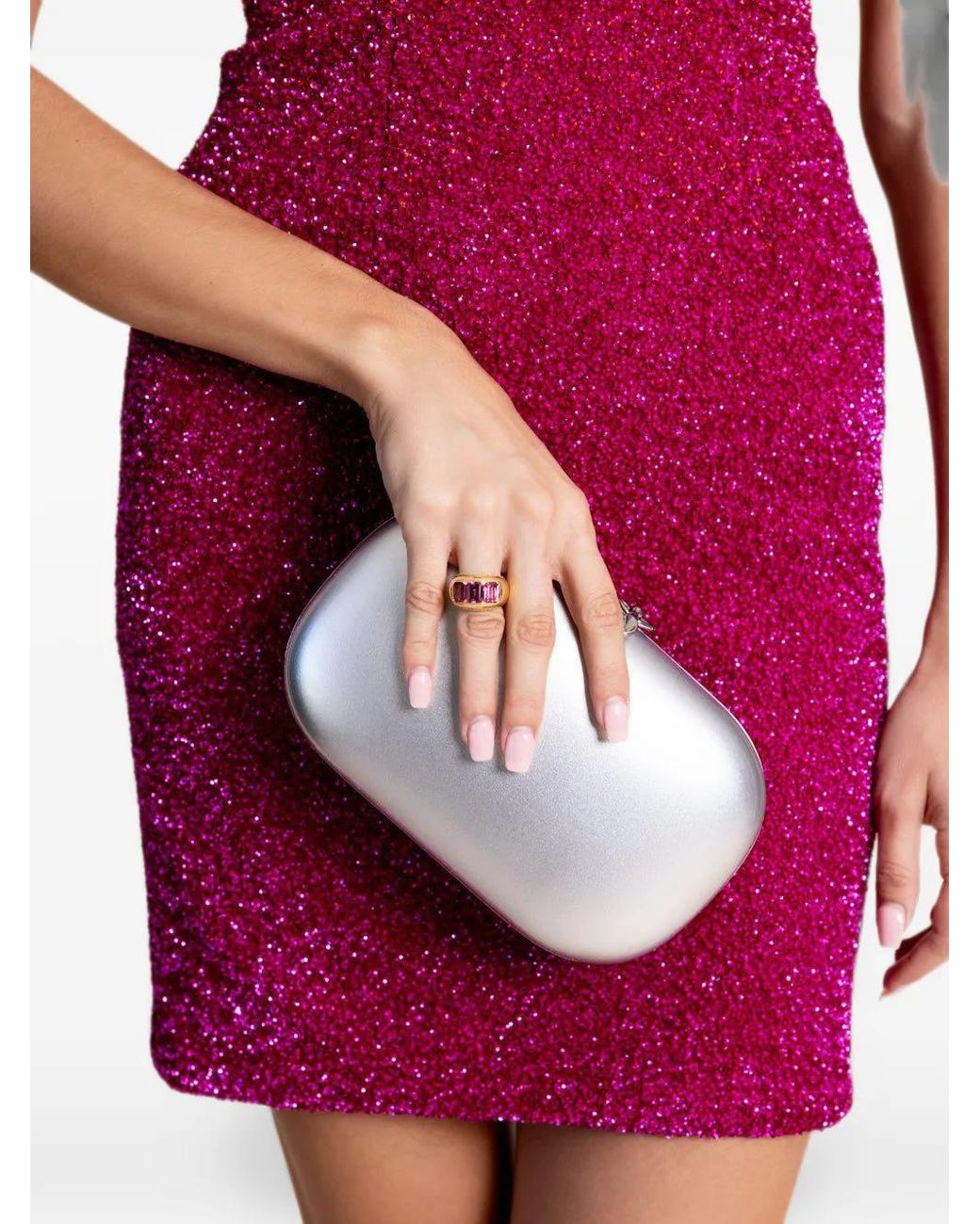 Jeffrey Levinson White Elina Plus Clutch Bag