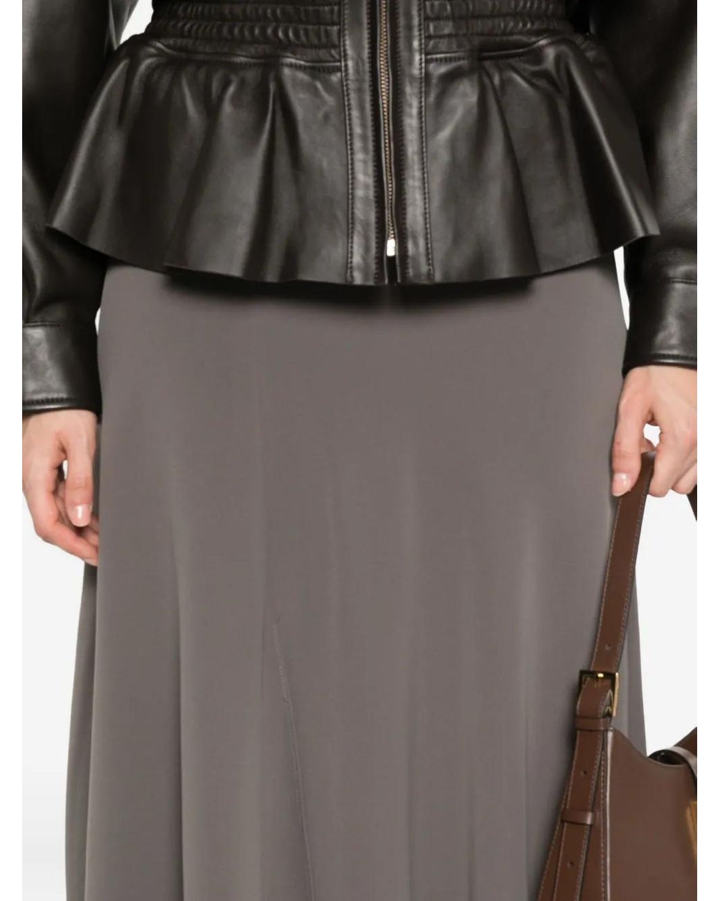 P.A.R.O.S.H. Gray A-Line Maxi Skirt