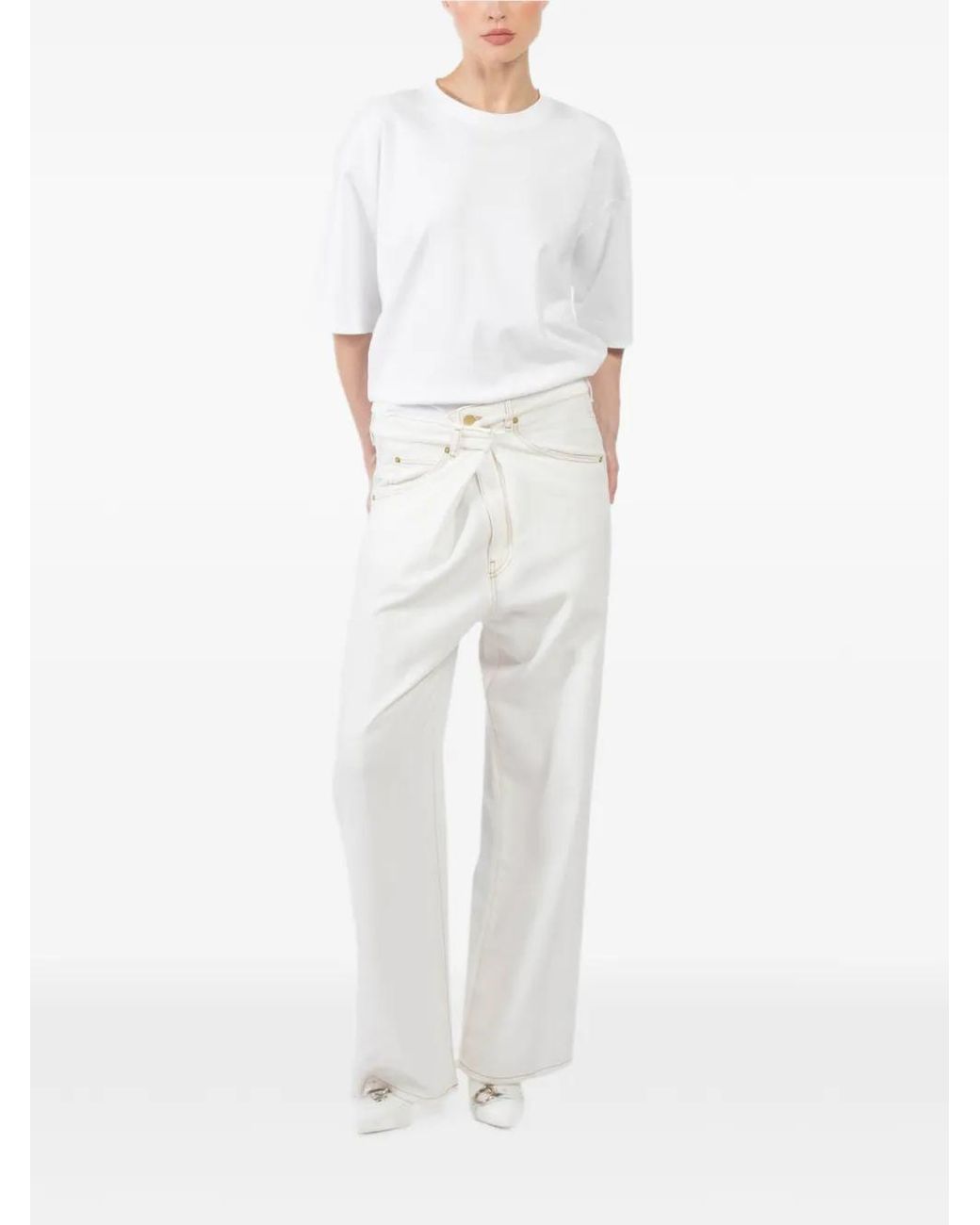 DARKPARK White Button-Fastening Jeans