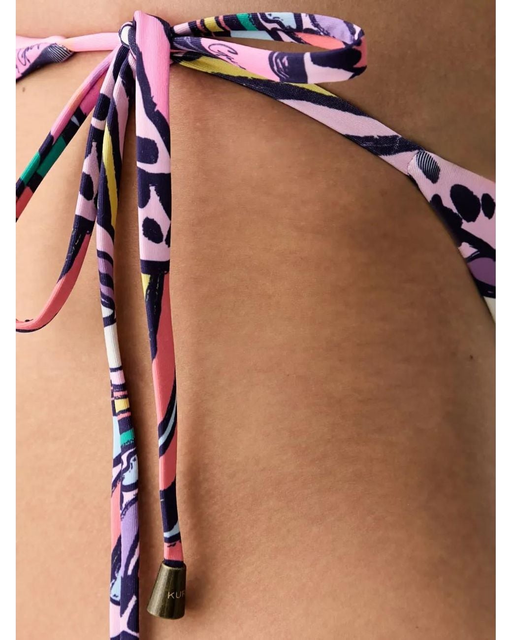 Kurt Geiger Pink Butterfly-Print Side-Tie Bikini Bottoms