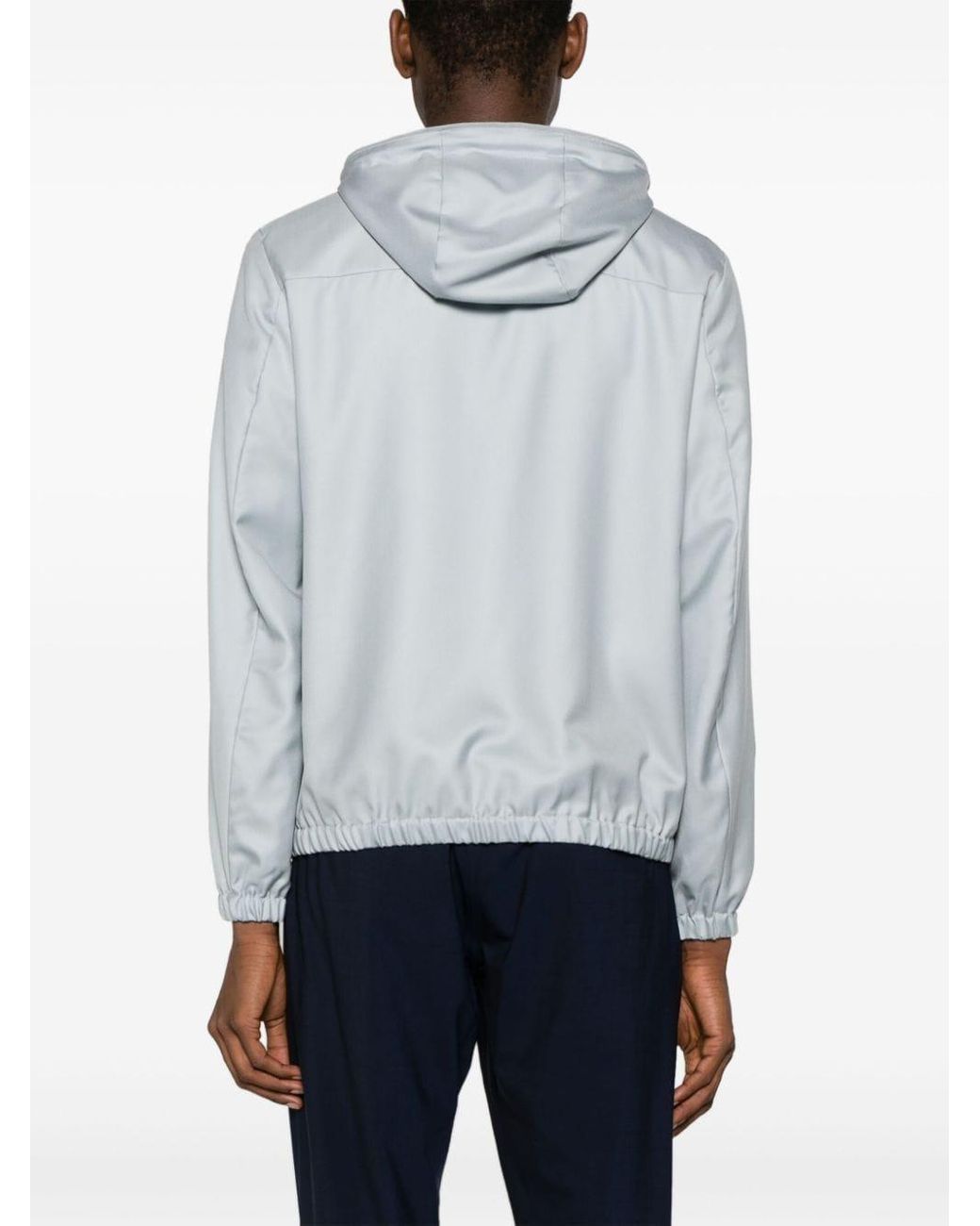 Eleventy zip-up hooded bomber jacket - Blue
