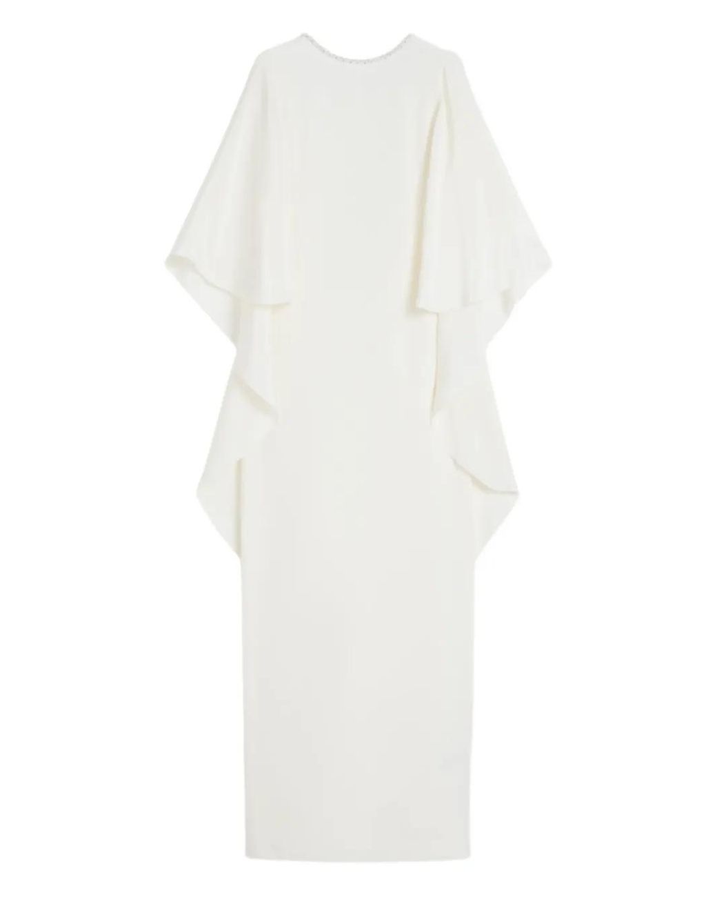 Max Mara White Embellished-Neckline Maxi Bridal Dress