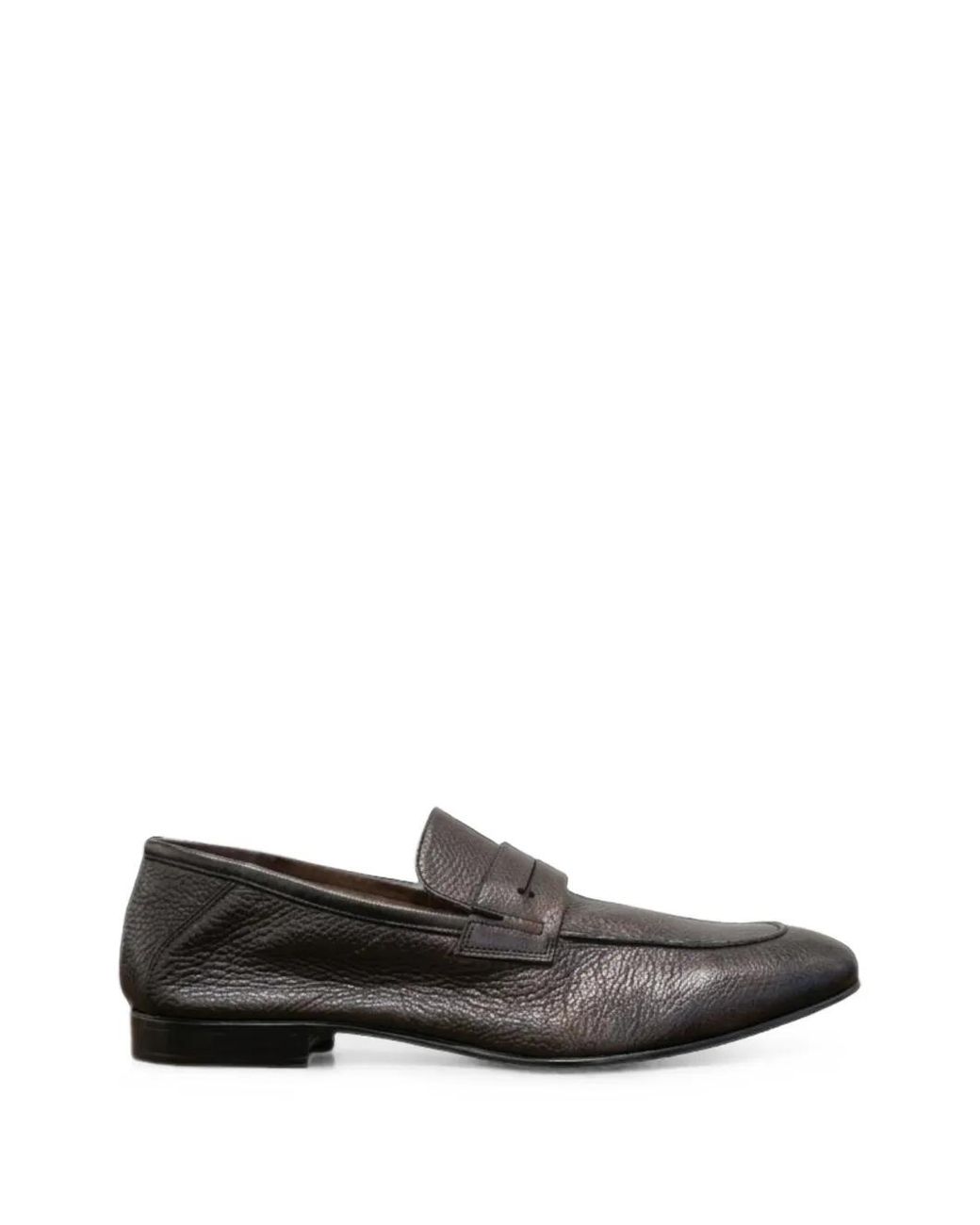 Fabi Gray Grained Leather Penny Loafers for men