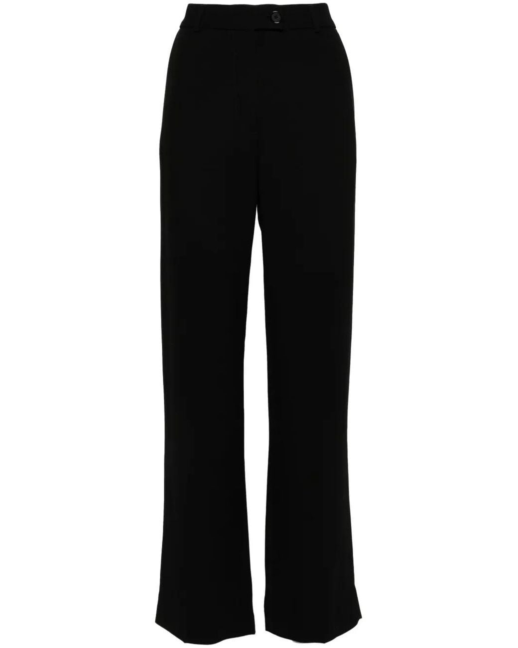 Totême Black Relaxed Straight Trousers