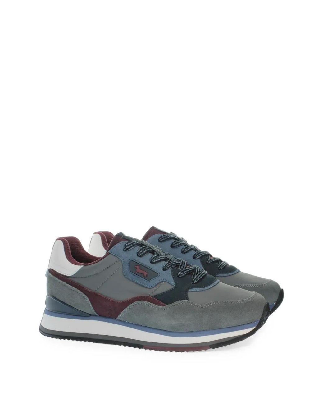Harmont & Blaine Blue Logo-Patch Panelled Sneakers for men