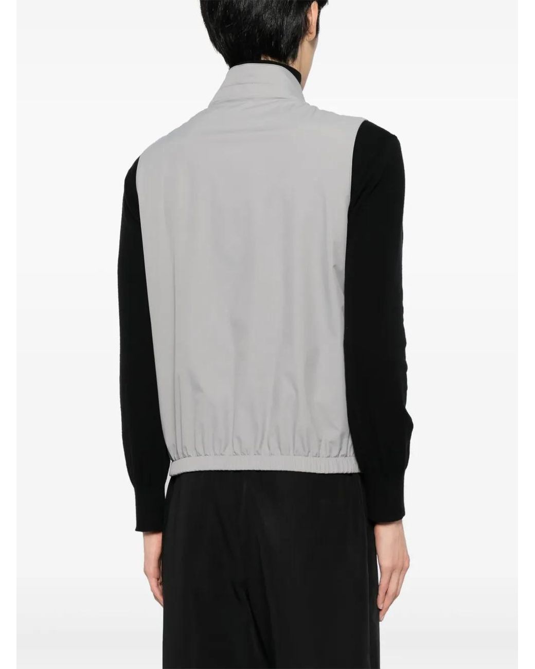 Kiton Gray Zip-Up Reversible Gilet for men