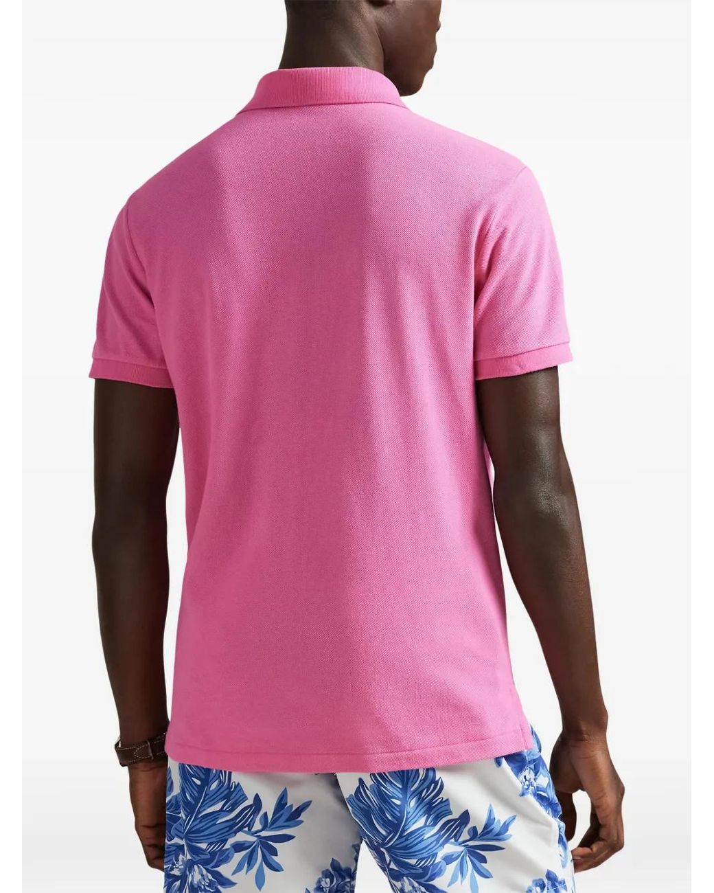 Polo Ralph Lauren Pink Slim Fit Mesh Polo for men
