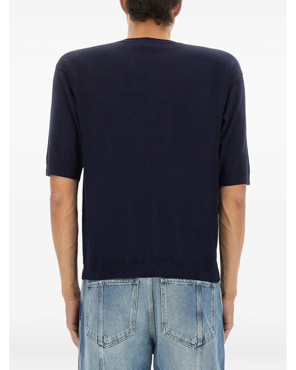 Moschino Blue Patch-Pocket T-Shirt for men