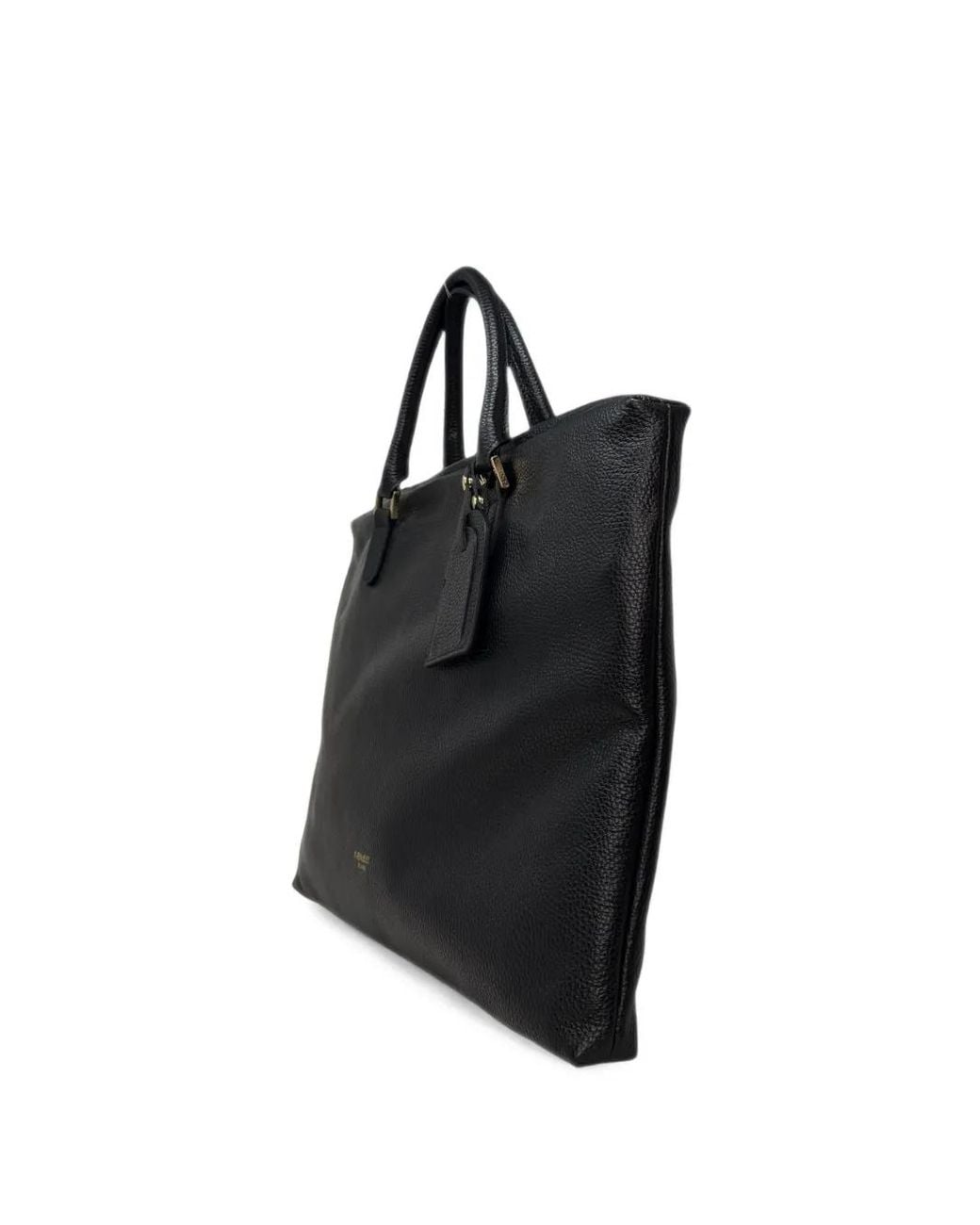 Avenue Black Norah Grained Leather Tote Bag