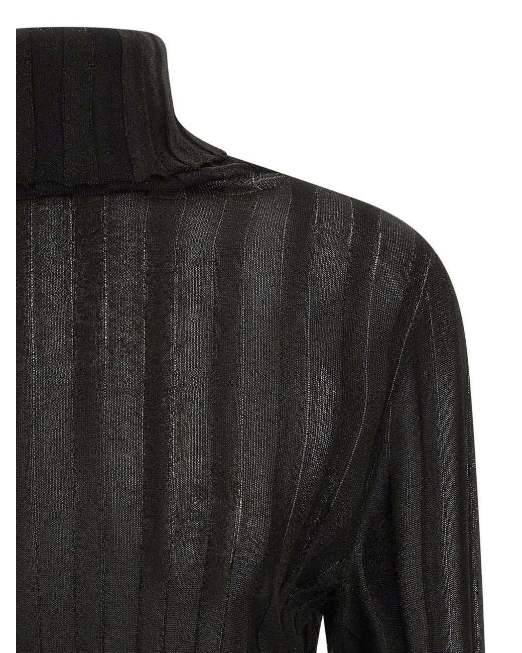 Fabiana Filippi Black Ribbed Lurex Sweater
