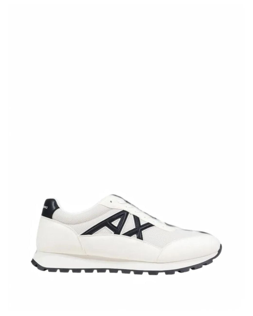 ARMANI EXCHANGE White Logo-Patch Sneakers for men