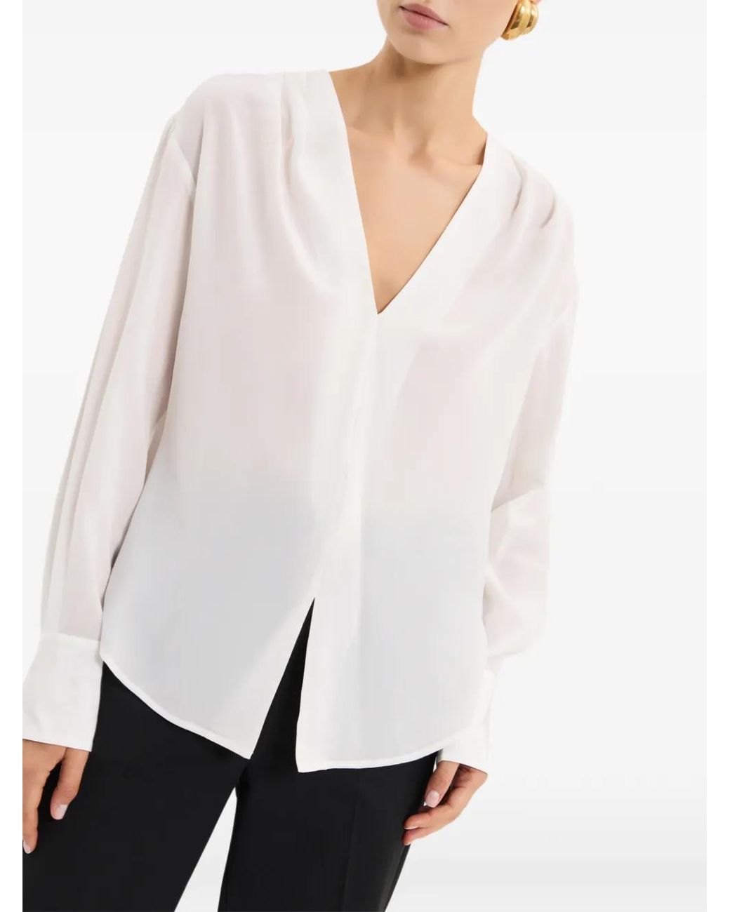 Rebecca Vallance White Lavon V-Neck Blouse