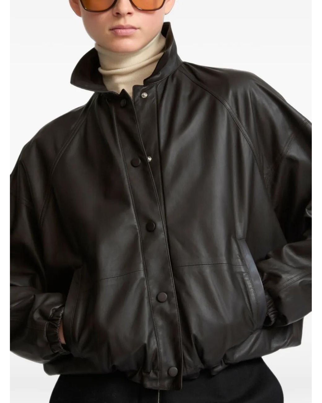 Yves Salomon Black Button-Down Long-Sleeve Jacket