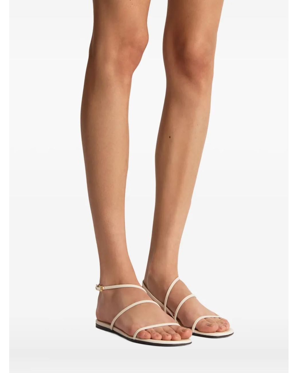 Khaite White Loop Flat Sandals