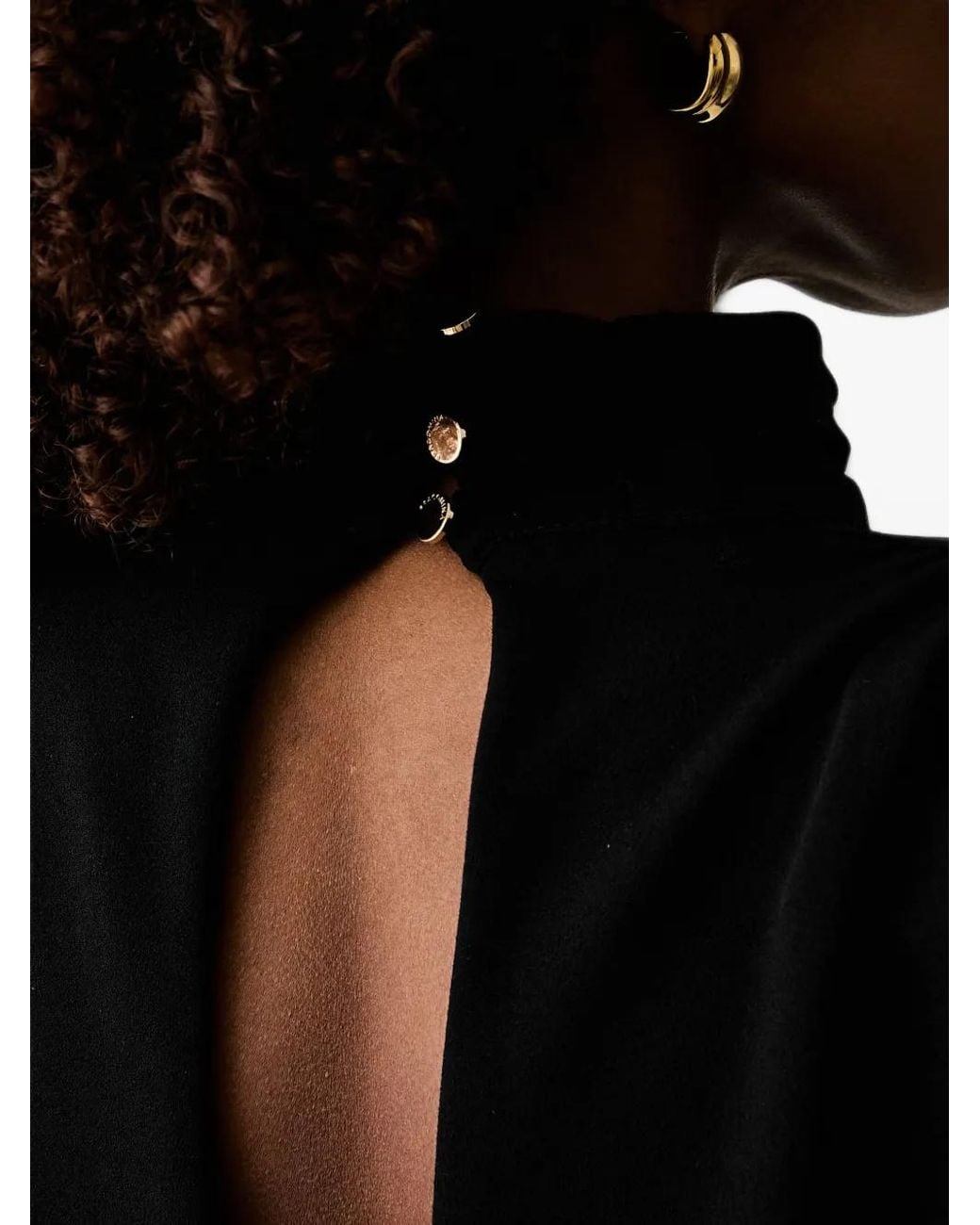 Fracomina Black Padded-Shoulder Dress