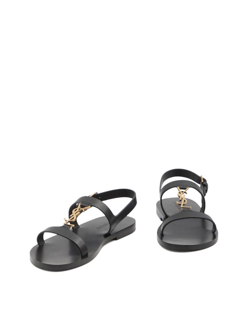 Saint Laurent Black Cassandre Sandals