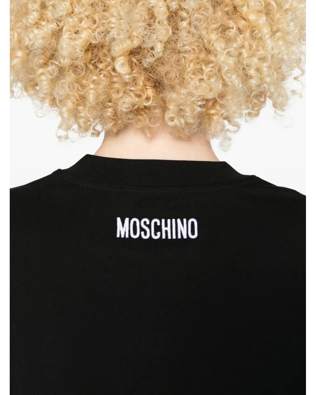 Moschino Black Check-Patchwork T-Shirt