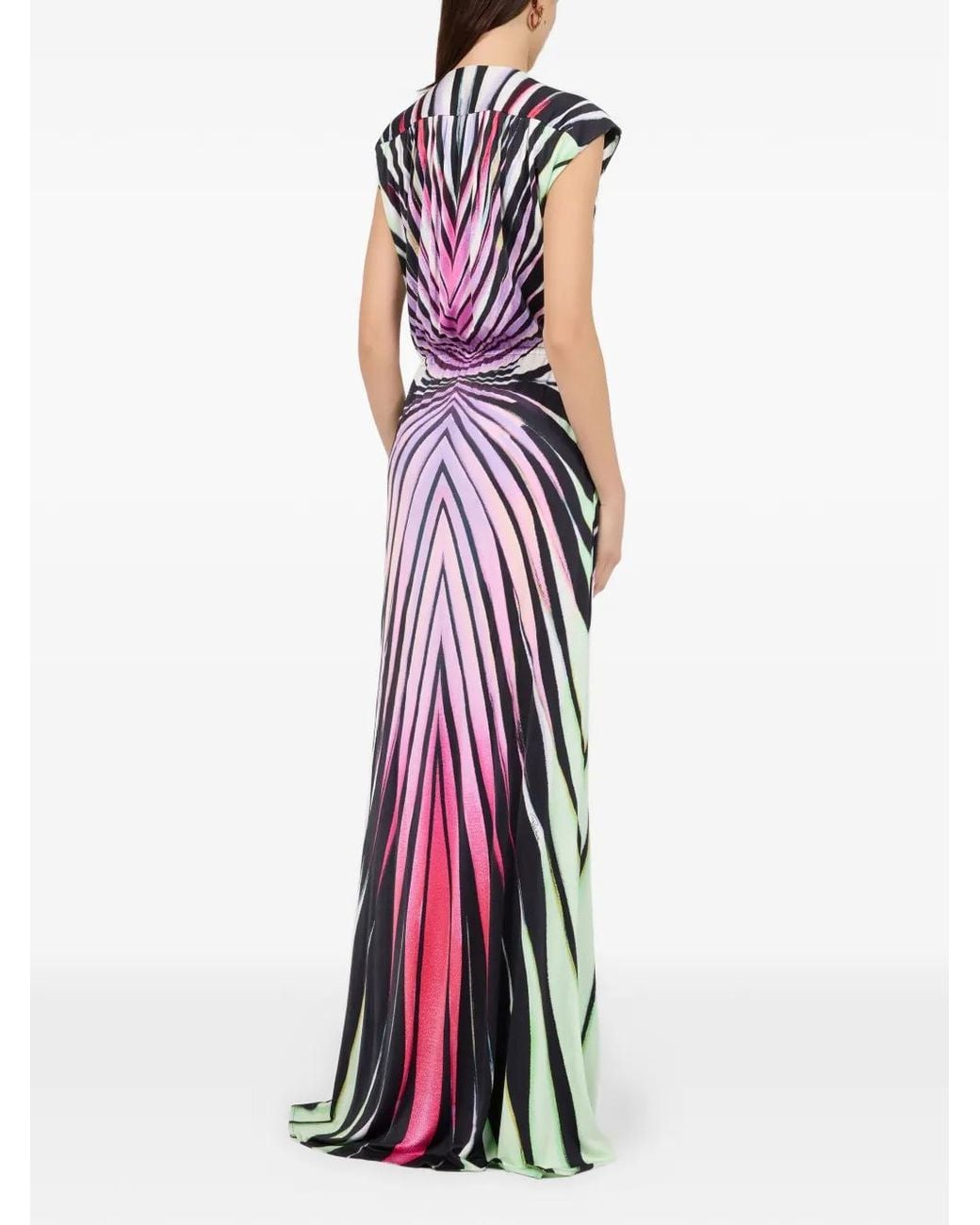 Roberto Cavalli White Ray Of Paradise Printed Maxi Dress