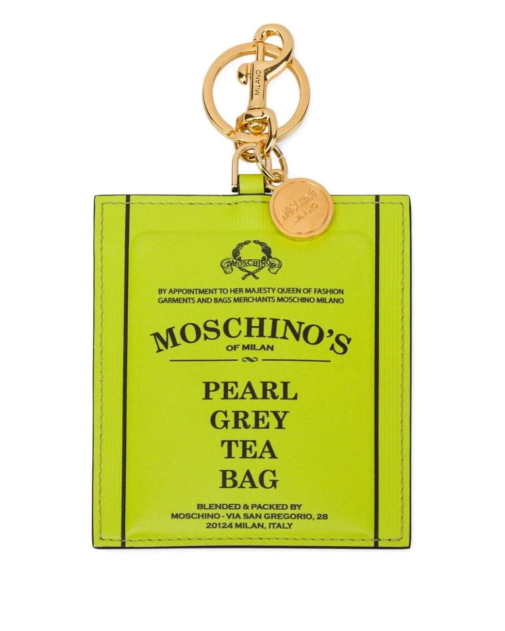 Moschino Yellow Leather Keyring