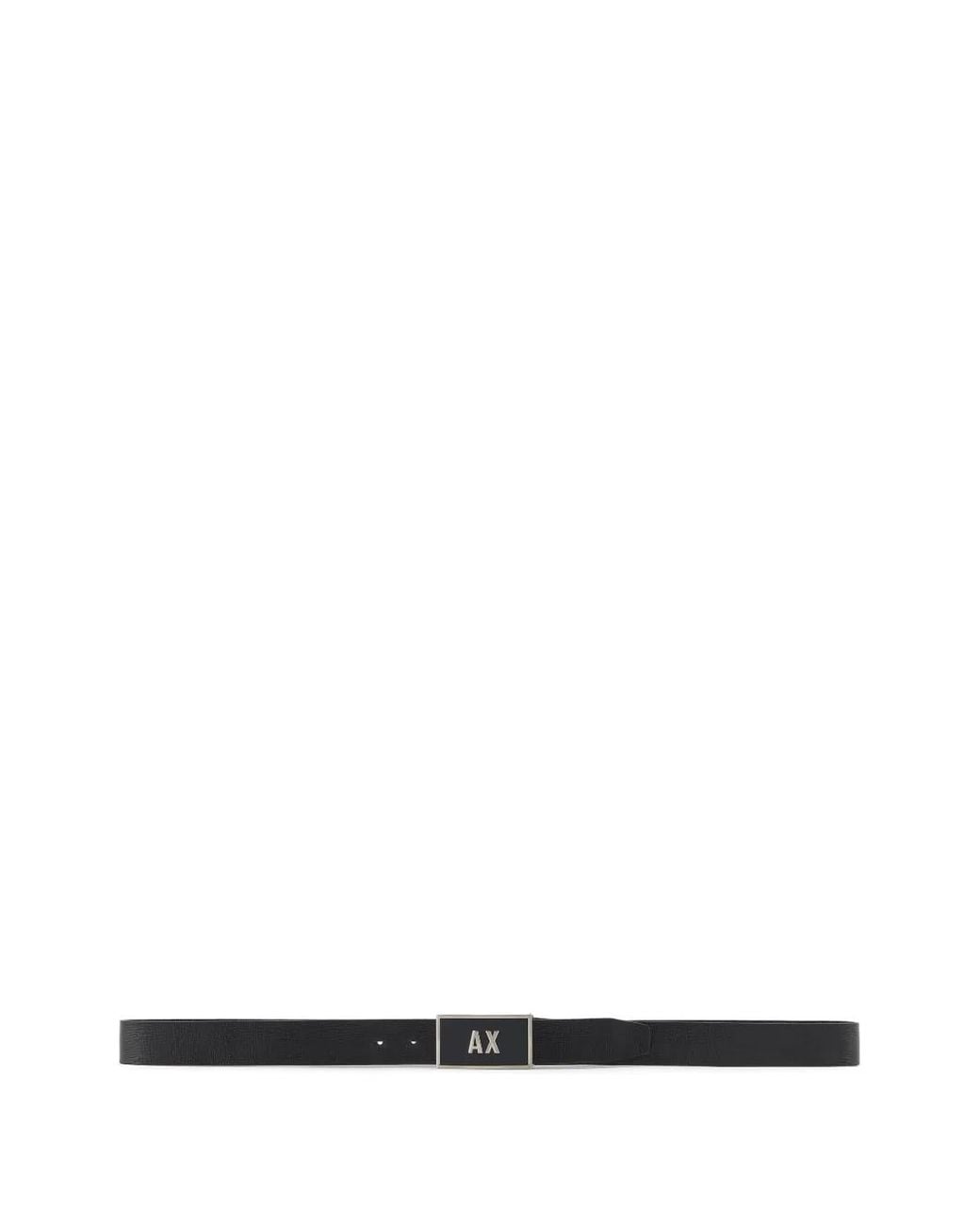 ARMANI EXCHANGE White Logo-Buckle Belt for men
