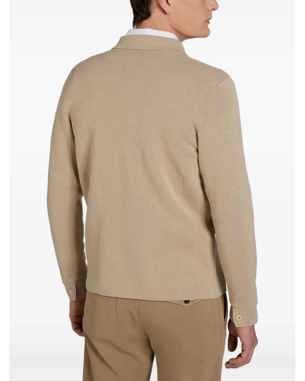 Zanone Natural V-Neck Cardigan for men