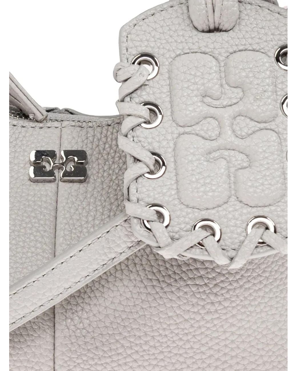 Ganni Gray Bou Knot Tote Bag