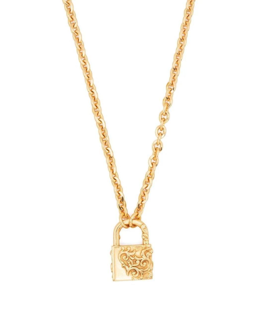 Emanuele Bicocchi Metallic Padlock Pendant Necklace