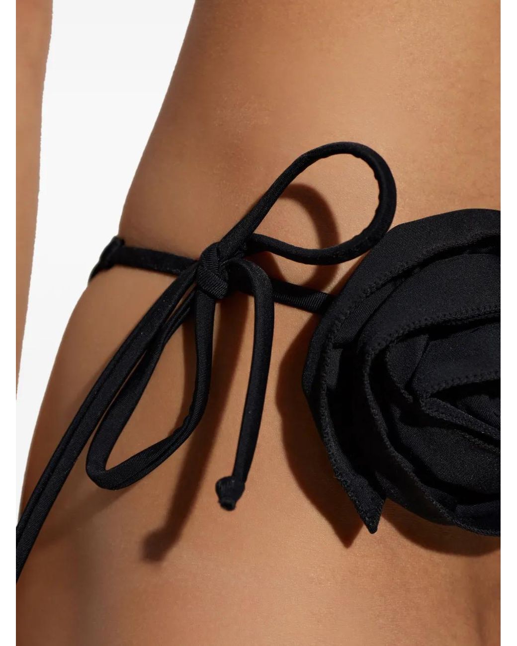 Moschino Black Floral-Detail Bikini Bottoms