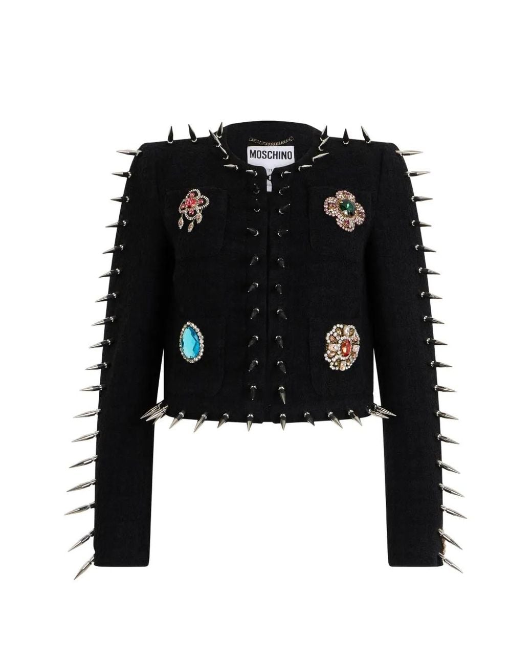 Giacca Con Borchie di Moschino in Black