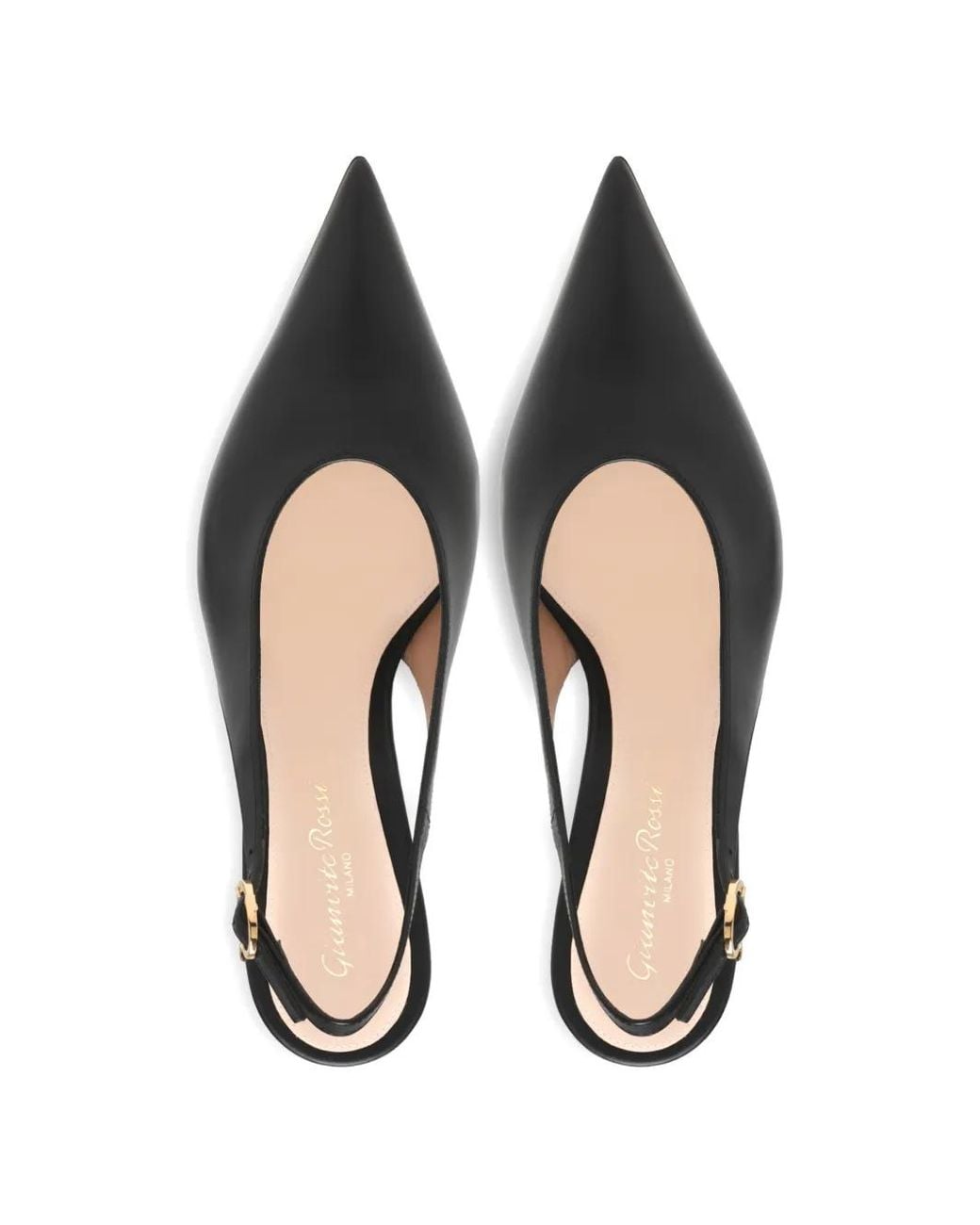 Gianvito Rossi Black Pointed Slingback Pumps