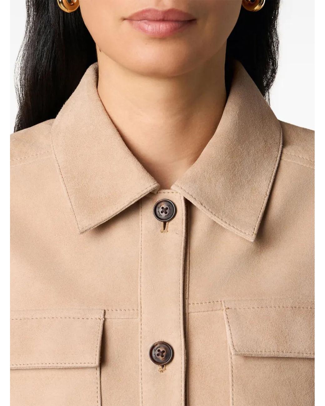 Brooks Brothers Natural Patch-Pocket Suede Jacket