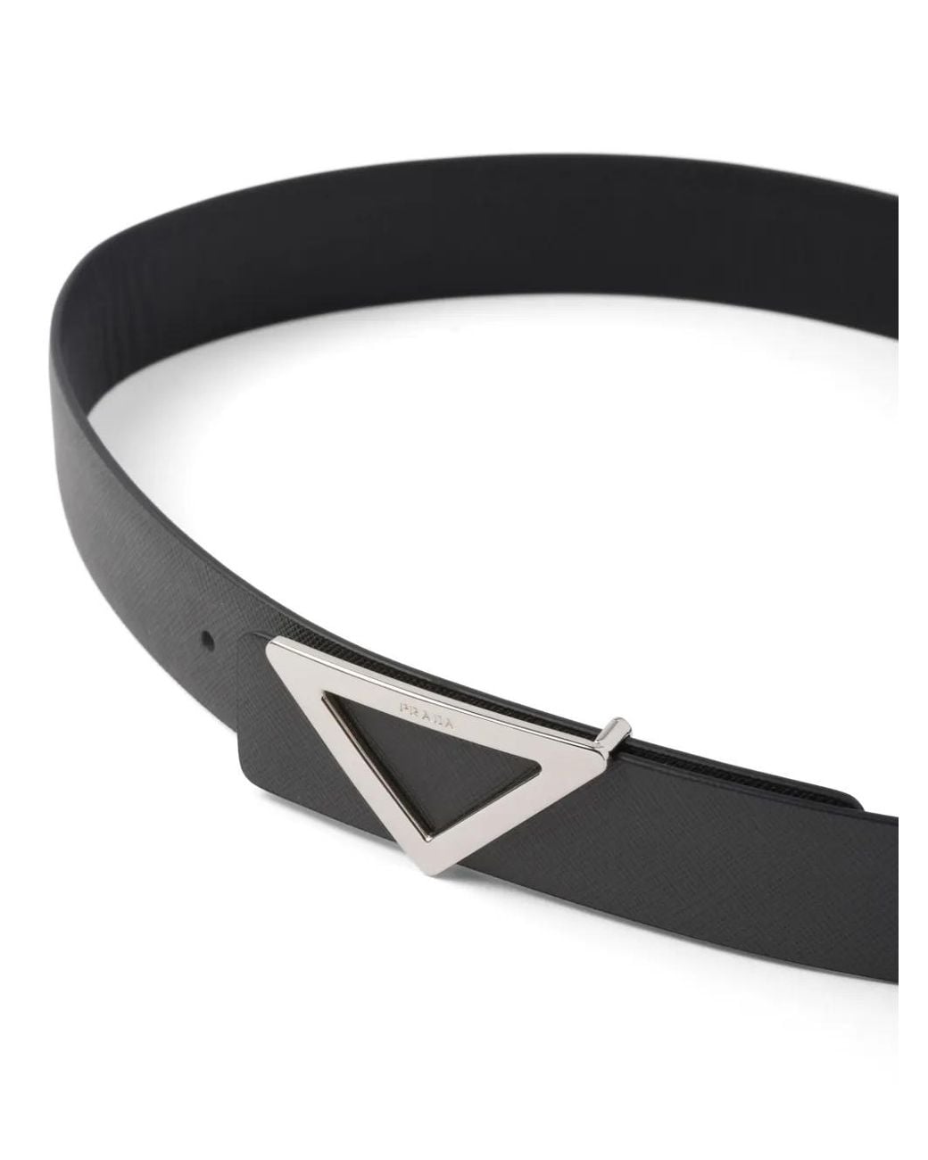 Prada Black Reversible Saffiano Leather Belt Strap for men