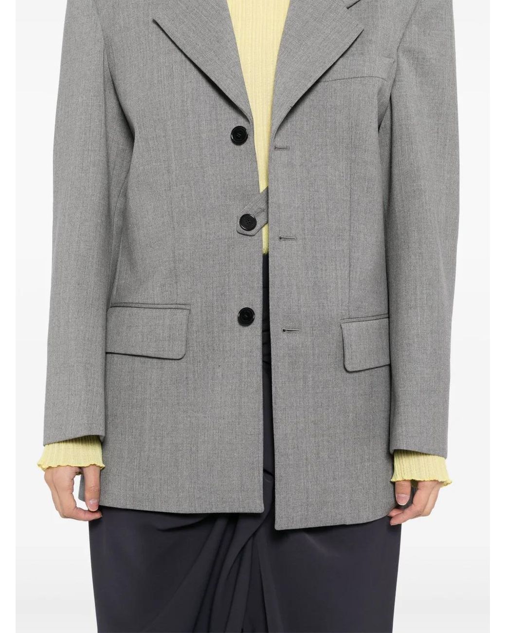 ALAINPAUL Gray Single-Breasted Blazer