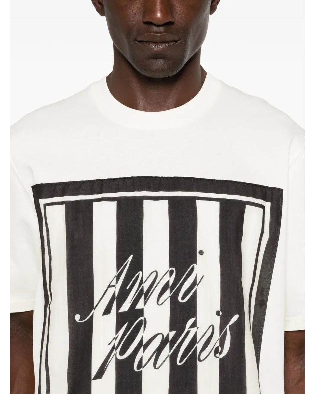 AMI White Sewn Scarf Tee